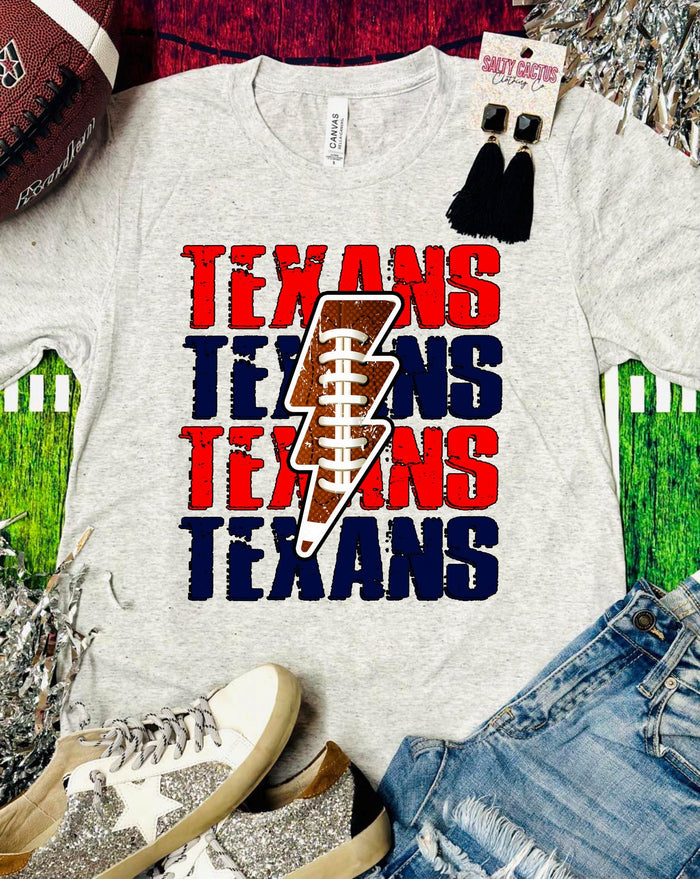 .Texans Football Bolt Ash Triblend Tee
